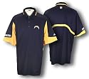 San Diego Chargers GRAVITY Coaches Short Sleeve Mens NFL Polo Shirt, Navy