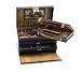 Jewelry : Large sized jewelery case in lapis coloured leather with removable travel portion by Wolf Designs