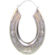 1 3/4 X 2 5/8" Egyptian Style Hoops In Silver