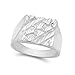 Men's Large Chunky .925 Sterling Silver Lucky Square Nugget Ring