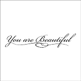 YOU ARE BEAUTIFUL...WALL QUOTES SAYINGS WORDS LETTERING ART ITEM#2, DARK BLUE