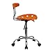 Flash Furniture Elliott Vibrant Orange and Chrome Swivel Task Office Chair with Tractor Seat