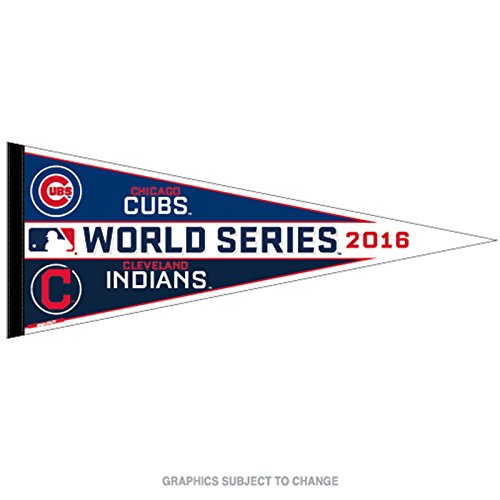 2016 MLB World Series Classic Dueling Pennant Chicago Cubs Vs Cleveland Indians 12 x 30