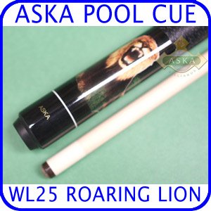 Billiard Pool Cue Stick Aska WL25 Roaring Lion + Cue Case