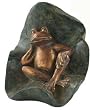 Cast Iron Finished Frog on a Lily Pad Doorstop