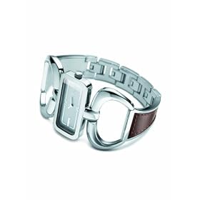 Fossil ES1853 Stainless Steel Ladies Brown Leather Inlay Bracelet Watch Watch