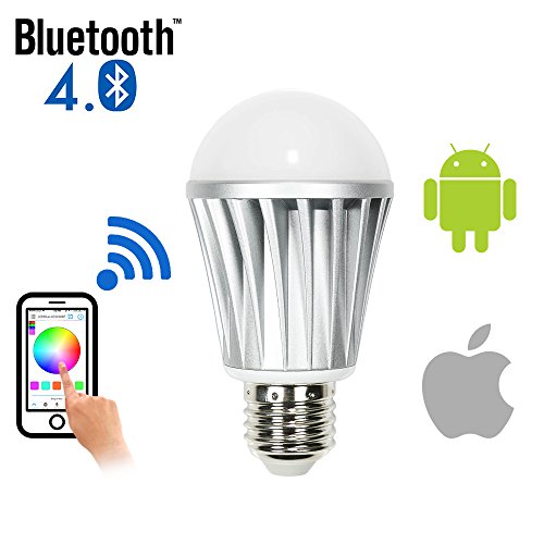 WYZworks Bluetooth Smart LED Dimmable Light Bulb - Andriod & iPhone iPad (iOS) Phone and Tablet App Controlled Multi-colored Color Changing Light (RGB + Warm & Cool)