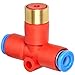SMC KE Residual Pressure Relief Valve with Push Button Guard and Push-to-Connect Fitting, 6mm Tube OD