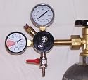 0 - 60 PSI CO2 regulator with 1/4 Barb fitting and ball valve shutoff
