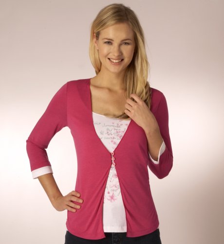 Per Una 3/4 Sleeve Graffiti Print Layered Top clothing
