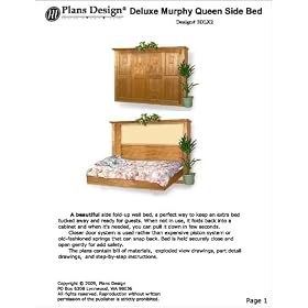 Deluxe Side Murphy Wall Queen Bed Project Plans -Design #3DLX2