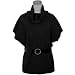 Black Belted Turtleneck Tunic Sweater