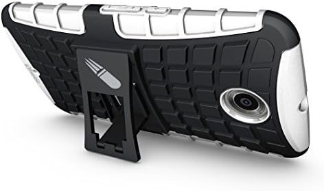 Nexus 6 Case - Google Nexus 6 Case, kYnetic - TPU+Hard Case Hybrid - Locking Kickstand - Premium Quality (White)