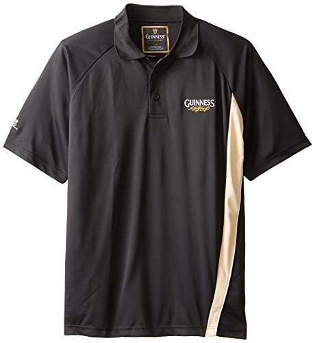 Guinness Performance Golf Shirt Black & Cream