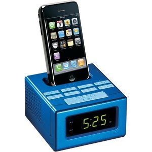 RCA RC130IBL IPOD(R)/IPHONE(R) CLOCK RADIO DOCK (BLUE)