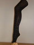 BLACK LUREX OPAQUE TIGHTS WITH WOVEN SILVER DIAMOND - PANTY HOSE