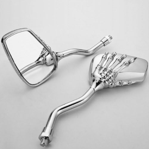 PUSH CART Custom Motorcycle Motorbike Skeleton Hand Claw Side Rear View Billet Mirror Universal