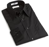  : Van Heusen Men's Long Sleeve Wrinkle Free Poplin Solid Shirt, Black, 14.5 - 32/33