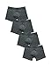 DAVID ARCHY Men's 4 Pack Ultimate Classic Cotton Trunks with Support Pouch