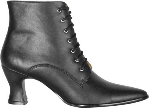 Adult's Black Victorian Shoes (Size: Medium 7-8)