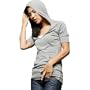 Alternative Apparel Short Sleeve Heather Pullover Hoodie in Eco Black - X-Large
