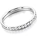 White Stainless Steel Eternity Ring Band CZ Wedding