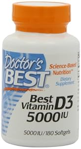 Doctor's Best Vitamin D3 5000iu, Soft Gels, 180-Count