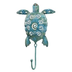 Ocean Sea Turtle Decor Leash Key Rack Metal Hook