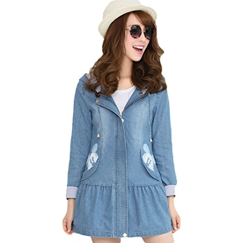 (チェリーレッド) CherryRed レディース ファッション コート トレンチ 上質 きちんと感 デニム 可愛い 超美形 スリム 大定番 大きいサイズ 秋?冬に大活躍 ブルー/ピンク/グレー S/M/L/XL/XXL