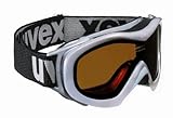 UVEX Wizzard Junior Ski Goggle,Silver Metallic Frame with Double Vario Lens