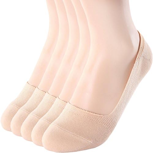 ToeSuit Womens Anti-Slip, Prevention of transform Low Cut Liner No Show Socks/IAS008-5BEIGE-M