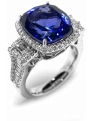 18K White Gold Tanzanite and Diamond Ring -- LIFETIME WARRANTY
