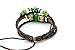 November's Chopin (TM) Vintage Beads and Metal Ring Multistrand Leather Resizable Braided Wrap Bracelet