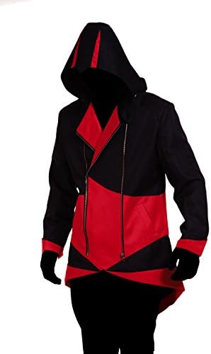Cosplay Costume Jacket Coat - black red,XL
