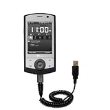 Coiled Power Hot Sync and Charge USB Data Cable w/ Tip Exchange for
the HTC Touch Cruise - Gomadic Brand