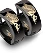 Spikes 316L Stainless Steel Black Dragon Hinged Hoop Earrings