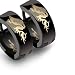 Spikes 316L Stainless Steel Black Dragon Hinged Hoop Earrings