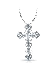 Sterling Silver Vintage Diamond Cross Pendant (1/3cttw*, JK, I2-I3)