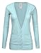 JJ Perfection Women's Ribbed Knit Deep V Long Sleeve Cardigan w/ Dual Pockets