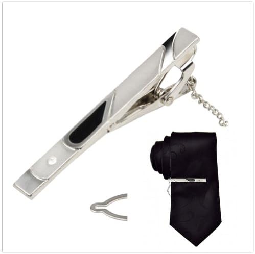 Easyfashion Men Formal Style Classy Necktie Tie Bar Clasp Clip Pin (M)