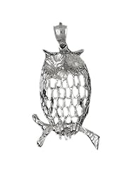 Clevereves 14K White Gold Pendant Owl Style 10.5 - Gram(s)