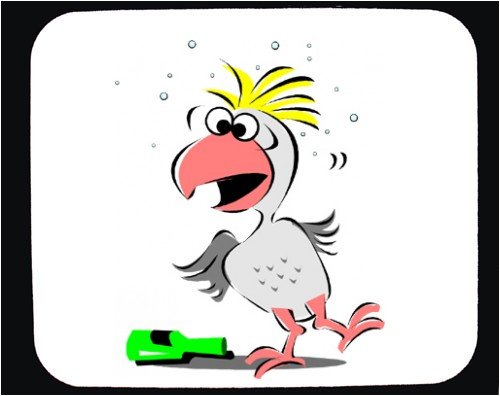 Mouse Pad with drunk, alcohol, bird
