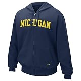 Nike Michigan Wolverines Navy Blue Classic Full Zip Fleece Hoody Sweatshirt