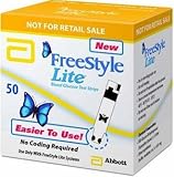 Freestyle LITE Blood Glucose Test Strips NEW Butterfly Design 1 box of 50