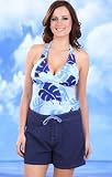 41rBHN9hqoL. SL160  Beach Belle Navy Plus Size Cargo Cover Up Shorts   Womens Swimwear Plus Size Swimsuit