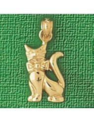 Dazzlers Solid 14k Gold Cat Charm Pendant Available in three colors from jewelsberry (weights: 1.3 grams only)