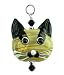 Sterling Silver Blown Glass Crystal and Cubic Zirconia Cat Face Dangle Pendant Charm Made with Swarovski Elements
