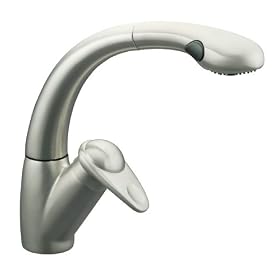 KOHLER K-6350-VS Avatar Single Control Pullout Kitchen Sink Faucet, Vibrant Stainless