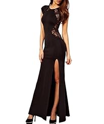 Sexy Round Neck Long Sleeves Sleeveless Illusion Lace Cocktail Cotton Prom Dress/Party Dress/Maxi Dress 