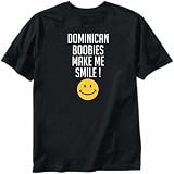 T-Shirt Black  Dominican Boobies Make Me Smile !  Dominica Country